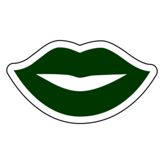 Kiss Lips Sticker (Dark Green)